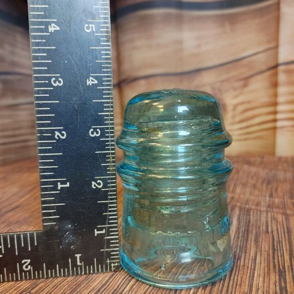 Vintage Am Tell & Tell Co. Blue Glass Insulator 4" Tall - Picture 7 of 7